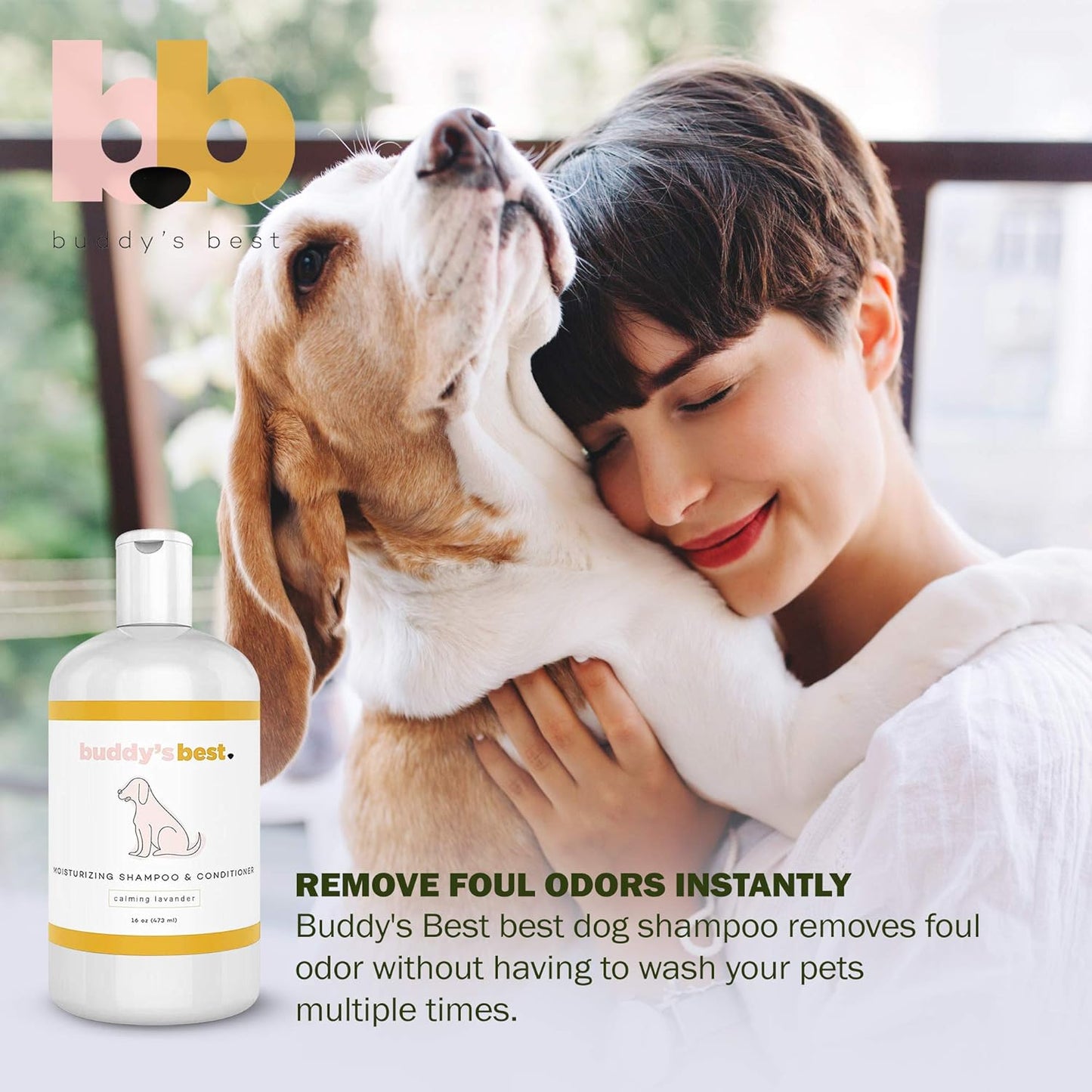 Premium Oatmeal Dog Shampoo and Conditioner for Sensitive Skin - Moisturizing Formula with Calming Lavender Scent, 16 oz