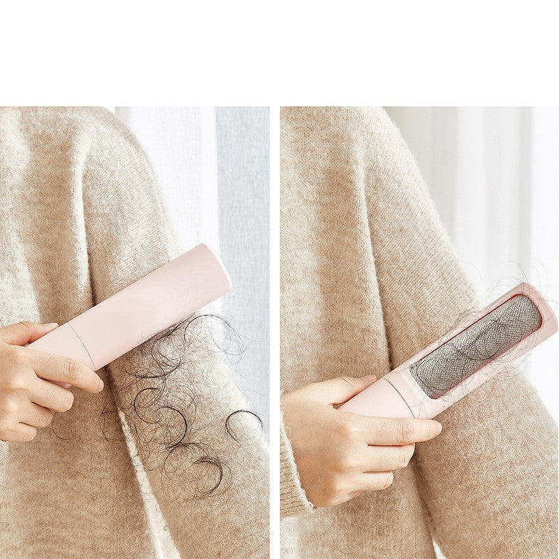 2-1 Pet Hair Remover Brush Lint Roller Portable Effective Self Cleaning Tool for Cat Dog Fur Hair Dust Removal Brush