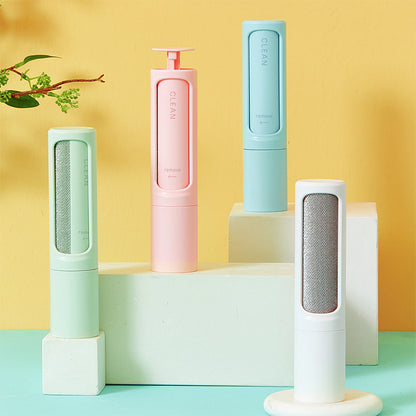 2-1 Pet Hair Remover Brush Lint Roller Portable Effective Self Cleaning Tool for Cat Dog Fur Hair Dust Removal Brush