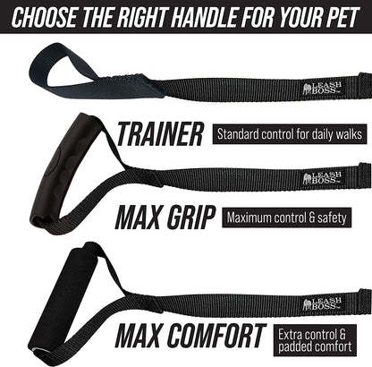 Free Range Long Dog Leash for Large Dogs with Drawstring Backpack - 1 Inch Nylon Training Lead with Padded Handle (Black, 30 Ft)