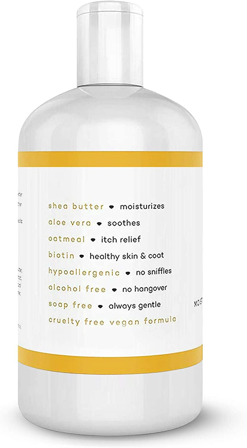 Premium Oatmeal Dog Shampoo and Conditioner for Sensitive Skin - Moisturizing Formula with Calming Lavender Scent, 16 oz