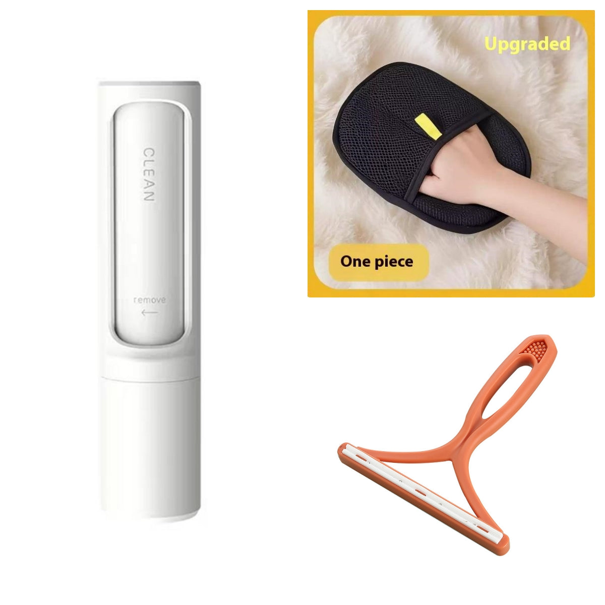 2-1 Pet Hair Remover Brush Lint Roller Portable Effective Self Cleaning Tool for Cat Dog Fur Hair Dust Removal Brush