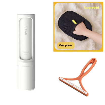 2-1 Pet Hair Remover Brush Lint Roller Portable Effective Self Cleaning Tool for Cat Dog Fur Hair Dust Removal Brush